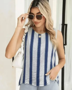 Débardeur Rayures Marine Chic