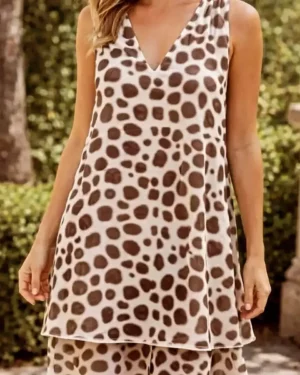 Robe Courte Élisa Beige Chocolat