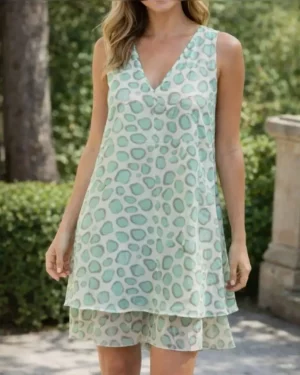 Robe Courte Jade Vert d'Eau