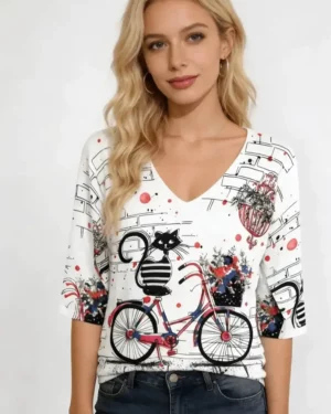 T-shirt Chat à Vélo