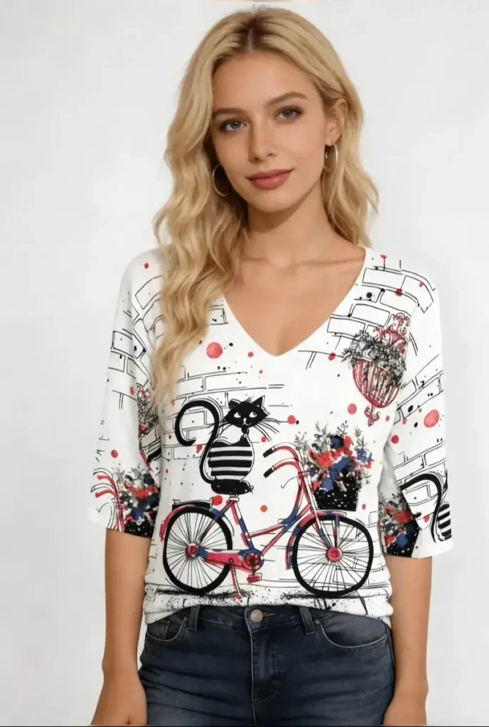 T-shirt Chat à Vélo