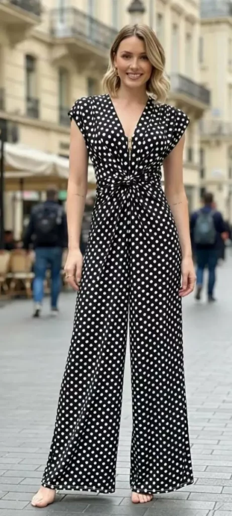 Combinaison Parisienne Pois Noirs