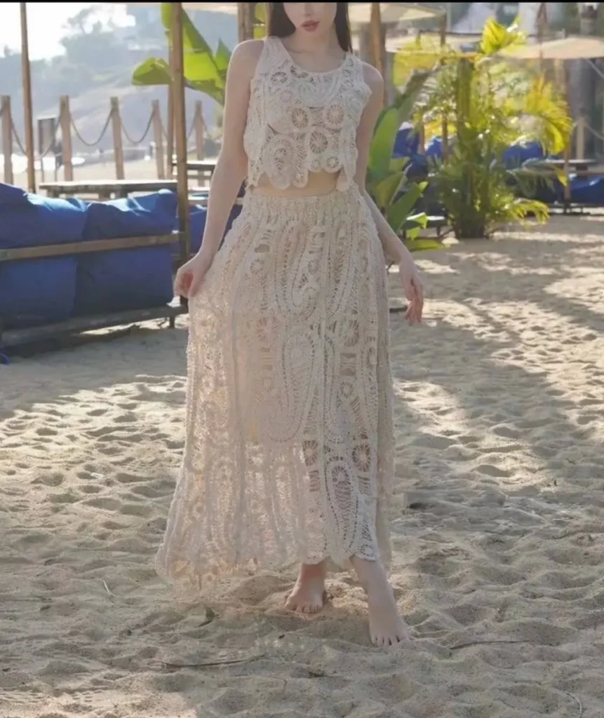 Ensemble Crochet Bohème Ivoire